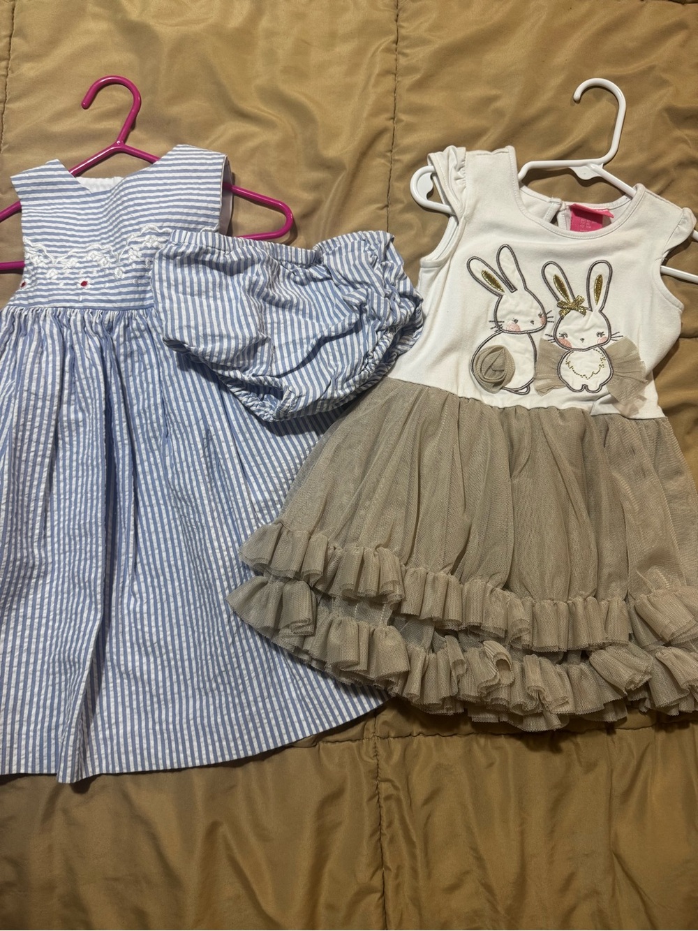 Edgehill Collection Blue Striped Sundress & Isaac Mizrahi Bunny Tulle Dress